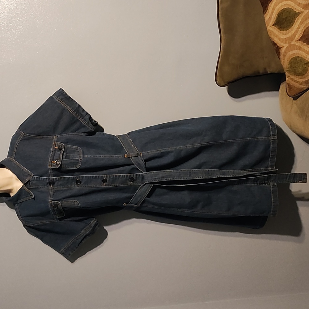 Avenue jeans women's blue denim belted waistline dress size 26